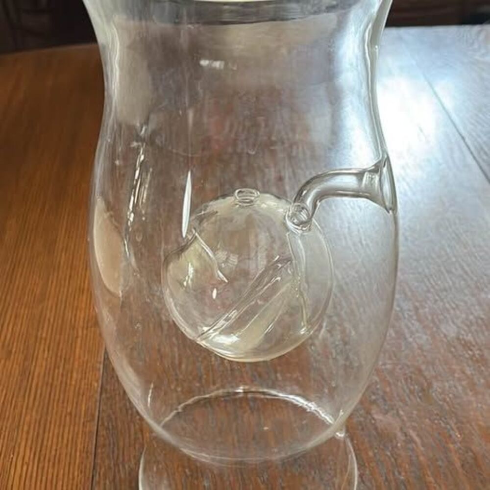 Vintage Clear Glass essential oil Pocket Carafe Vase